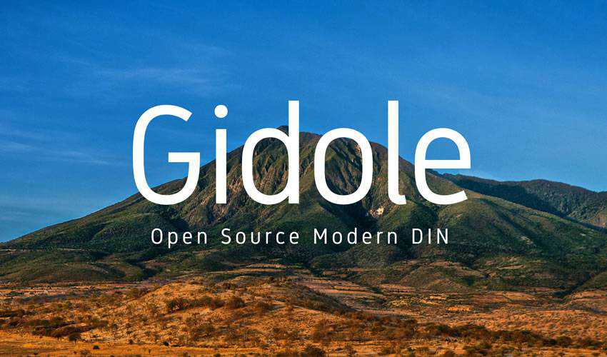 Gidole Open Source Moderne DIN-freie Minimal-Font-Design-Typografie