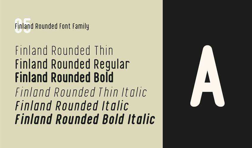 Finnland Geometrische kostenlose Typografie mit minimalem Schriftdesign