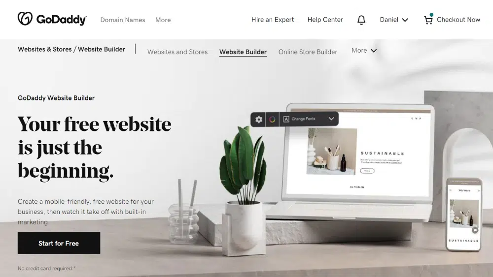 2022 年のベスト ウェブサイト ビルダー: GoDaddy