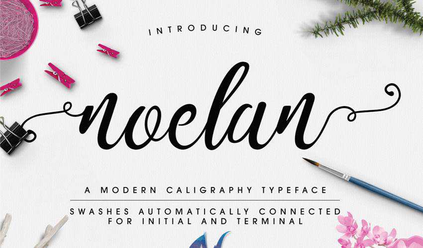 ฟรี ตัวอักษร การประดิษฐ์ตัวอักษร วิชาการพิมพ์ สคริปต์ Noelan