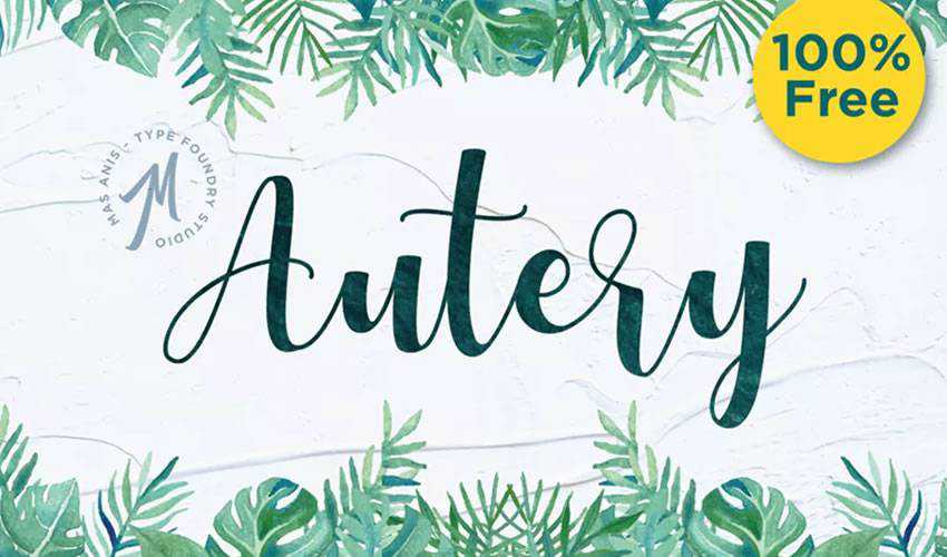 font gratuit caligrafie tipografie script Autery Script