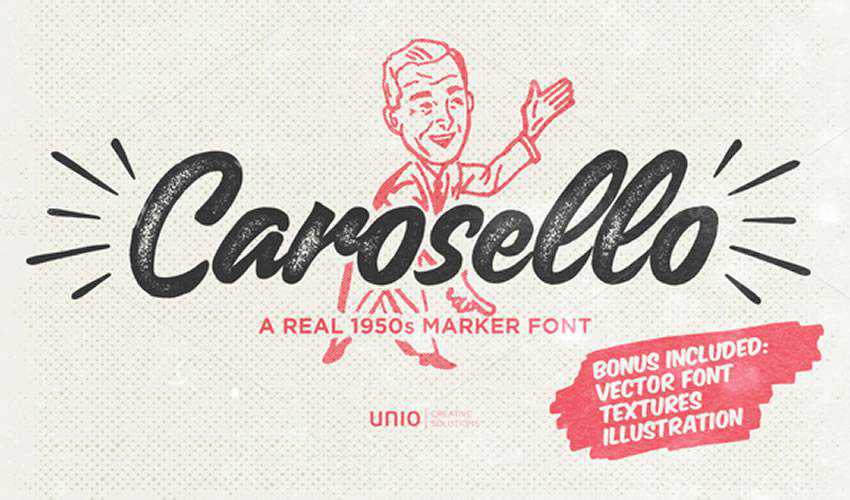 font gratuit caligrafie tipografie script Carosello