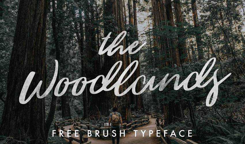 script de tipografia de caligrafia de fonte gratuita The Woodlands