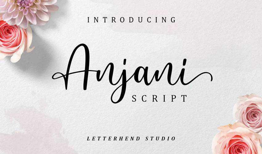 darmowy skrypt czcionki kaligrafii typografii Anjani Script Modern