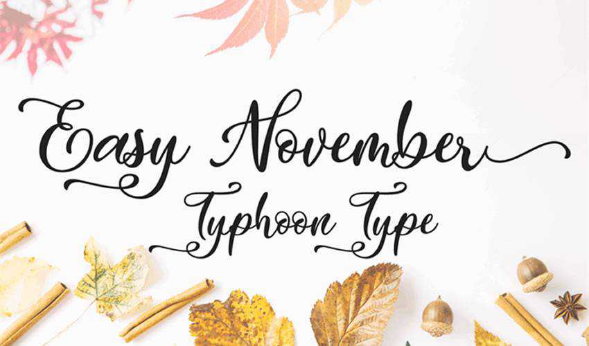 script di tipografia calligrafia font gratuito Easy November