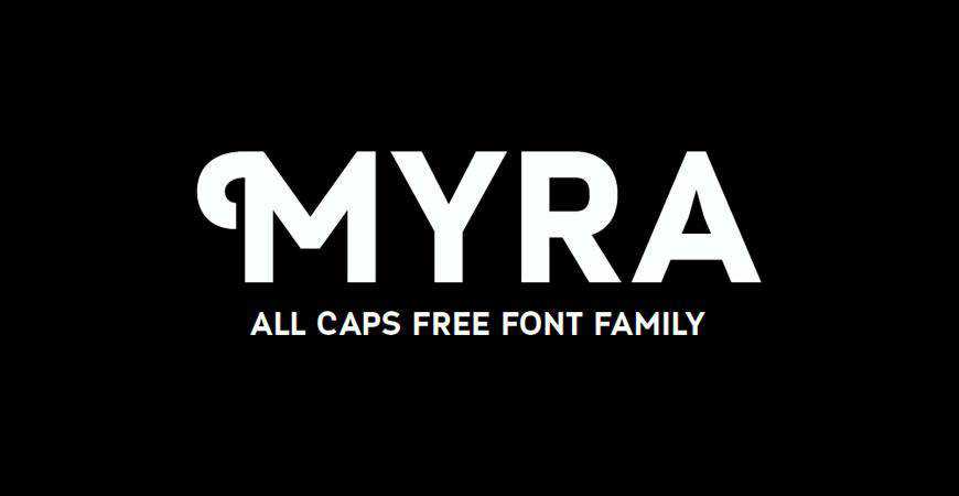 Myra free title nagłówek czcionki typografii krój czcionki