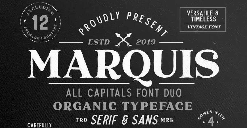 Marquis Organic Font Duo 免費標題標題排版字體字體