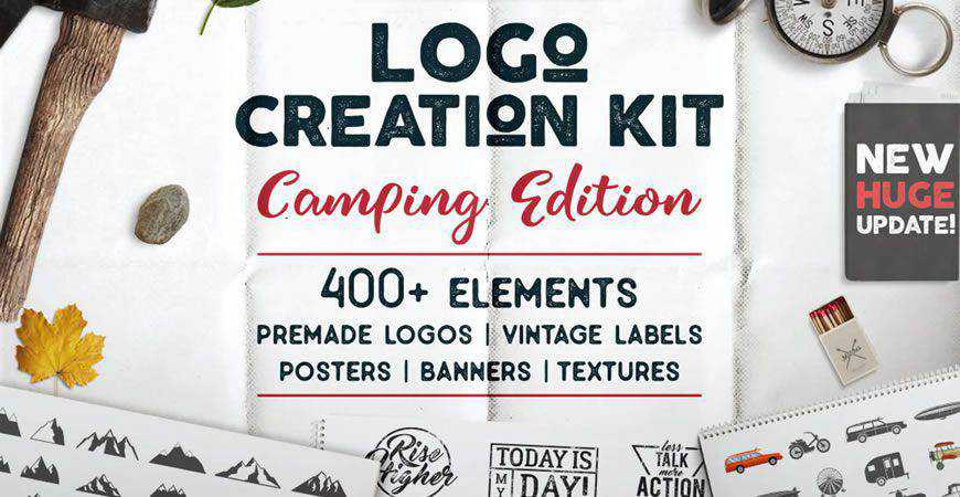 Camping-Logo-Vorlage Logo-Creator-Kit-Vorlage