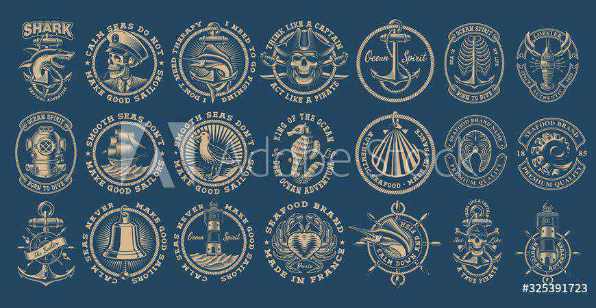 Template kit pembuat logo Nautical Vintage