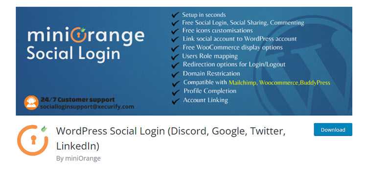 เข้าสู่ระบบโซเชียล WordPress (Discord, Google, Twitter, LinkedIn)