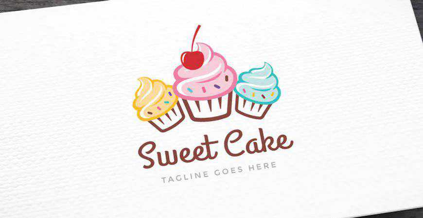 Sweet Cake Logo Template panificație prăjitură coace alimente