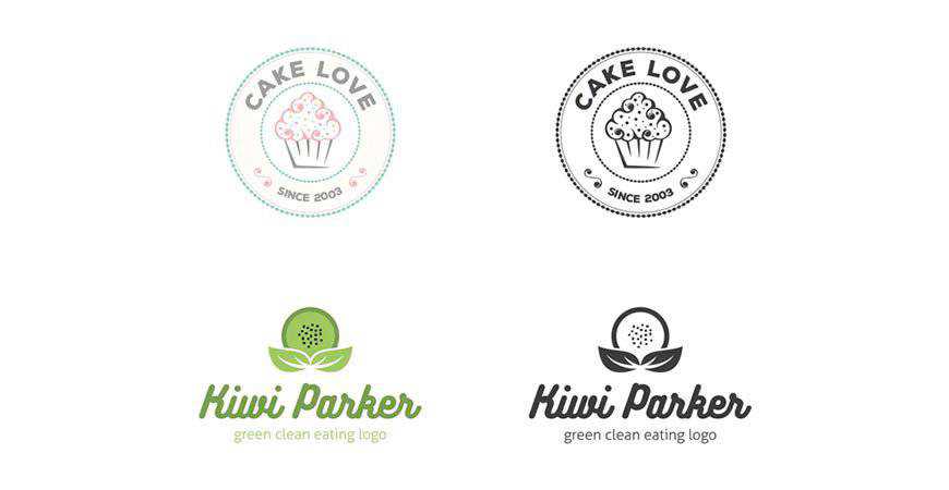 Template Logo Makanan Unik, kue roti, panggang