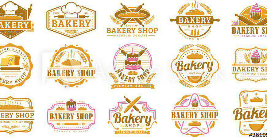 Koleksi Template Logo Bakery kue memanggang makanan