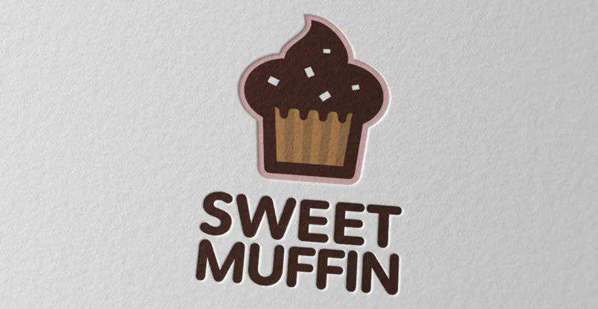 Sweet Muffin Baking Logo Template boulangerie gâteau cuire des aliments