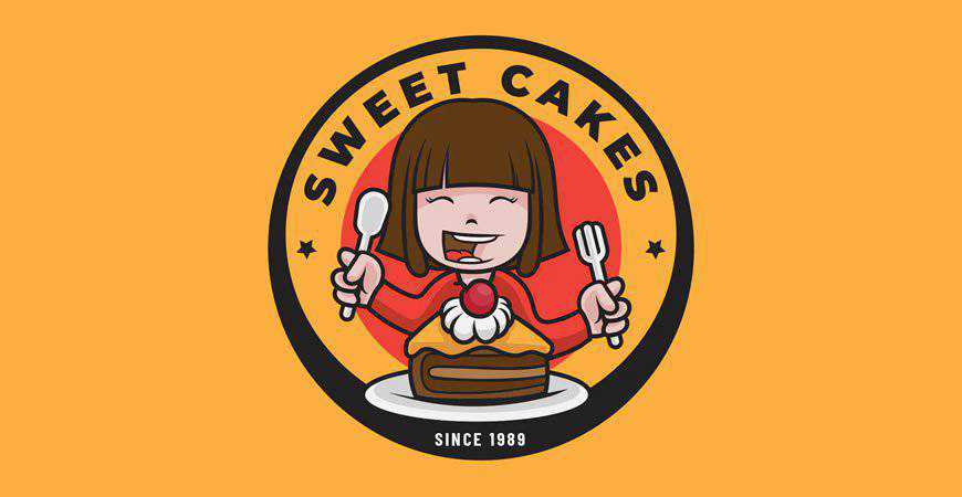 Sweet Cake Logo Template boulangerie cuire des aliments