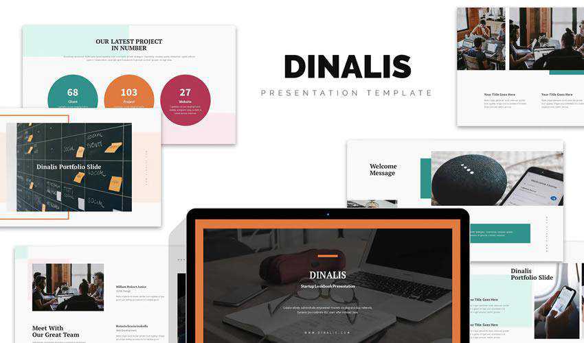 เทมเพลตการนำเสนอแผนธุรกิจของ Dinalis Startup powerpoint