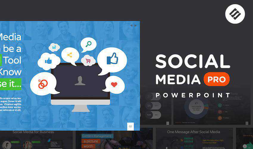 Modello di presentazione dei social media pro powerpoint