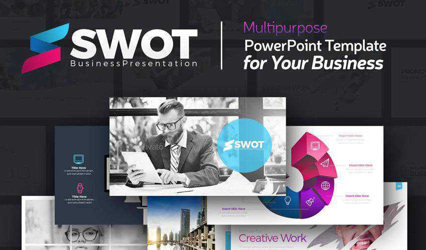 swot uniwersalny szablon prezentacji PowerPoint ogólnego biznesu