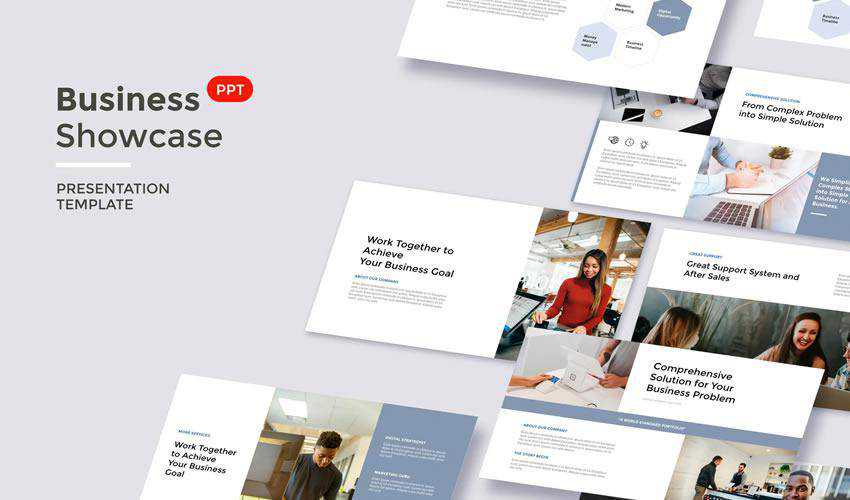Showcase modèle de présentation polyvalente pour les entreprises générales powerpoint