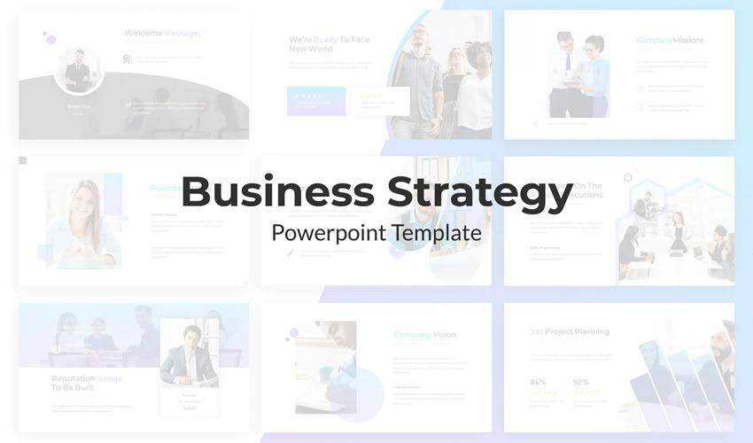 Plantilla de presentación de estrategia empresarial de powerpoint minimalista