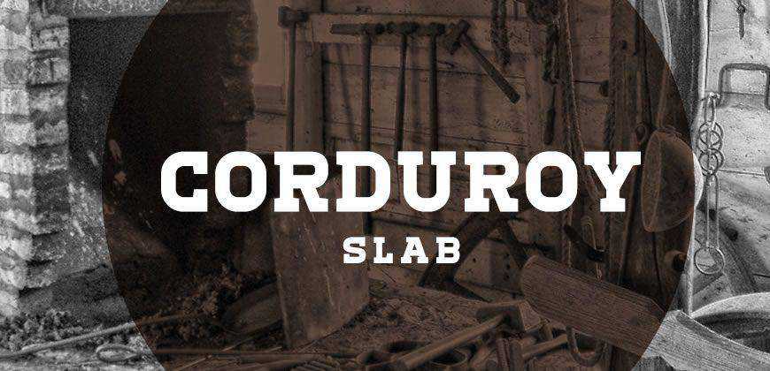 Jenis huruf font bersih gratis Corduroy Slab