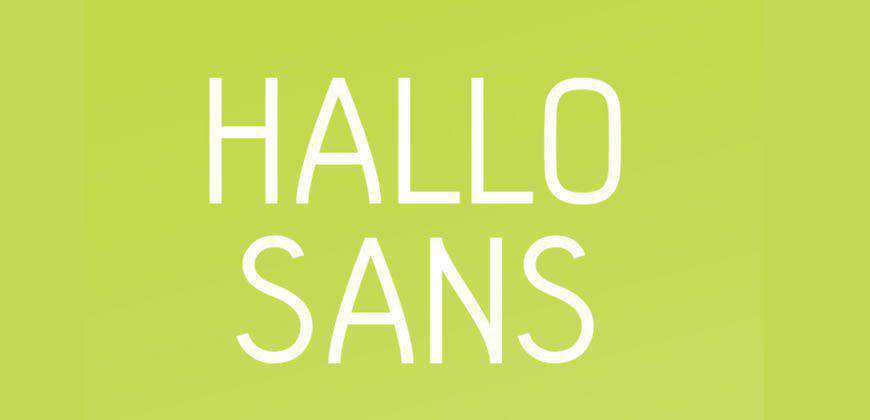 Hallo Sans kostenlose, saubere Schriftart