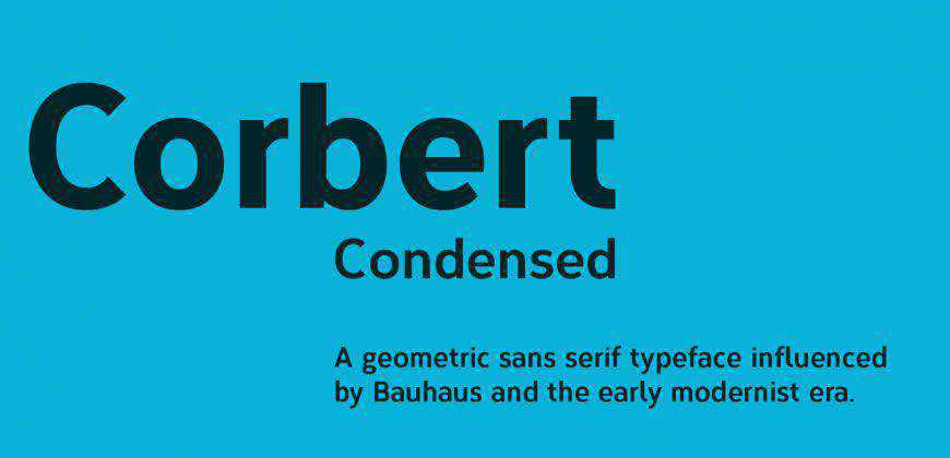 Corbert Condensed แบบอักษรสะอาดฟรี