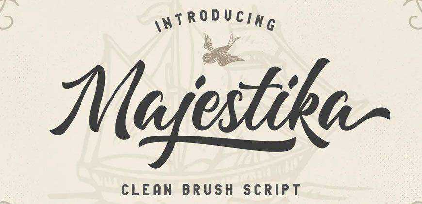 محرف الخط Majestika Clean Brush Scriptclean