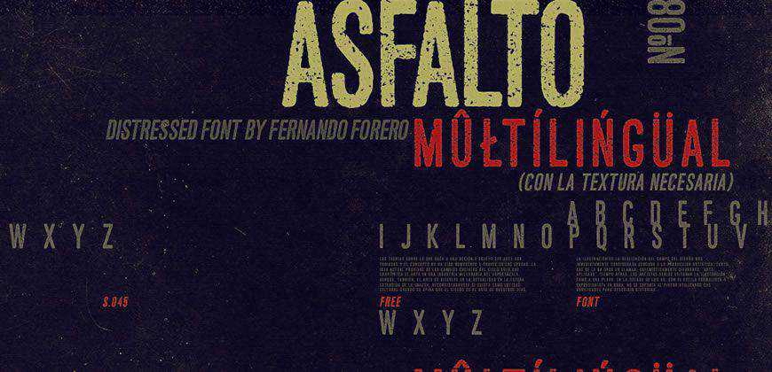 Asfalto Font tipografía de fuente limpia gratis