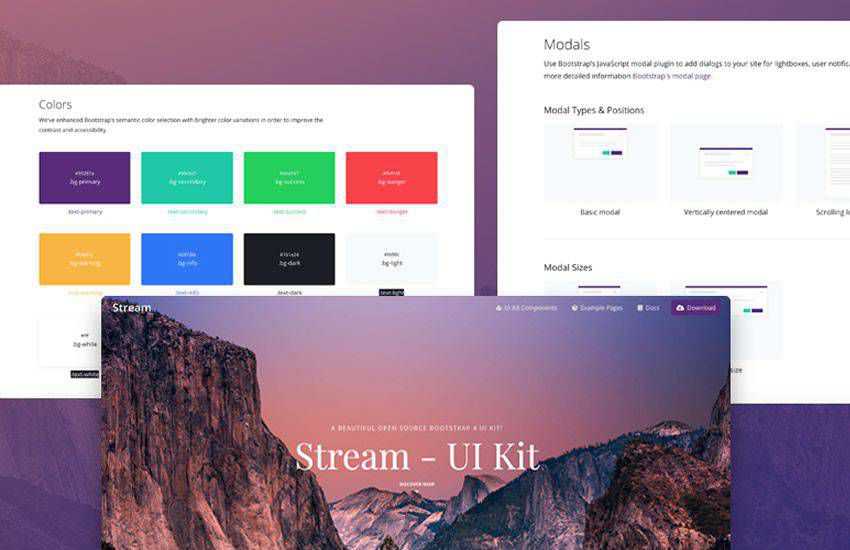 stream bootstrap 4 dört şablon ui kiti ücretsiz duyarlı