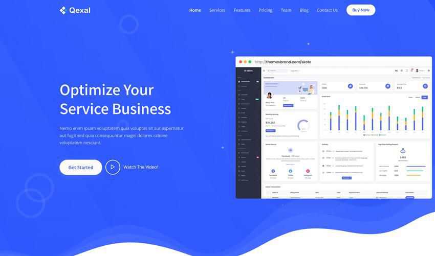 Qexal Landing Pages bootstrap 5 kit interfață de utilizare cu cinci șabloane receptiv gratuit