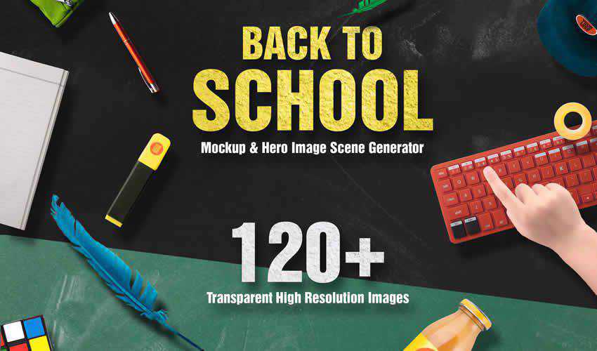 การศึกษา Back To School Hero Image adobe photoshop เทมเพลต mockup ผู้สร้างฉาก psd