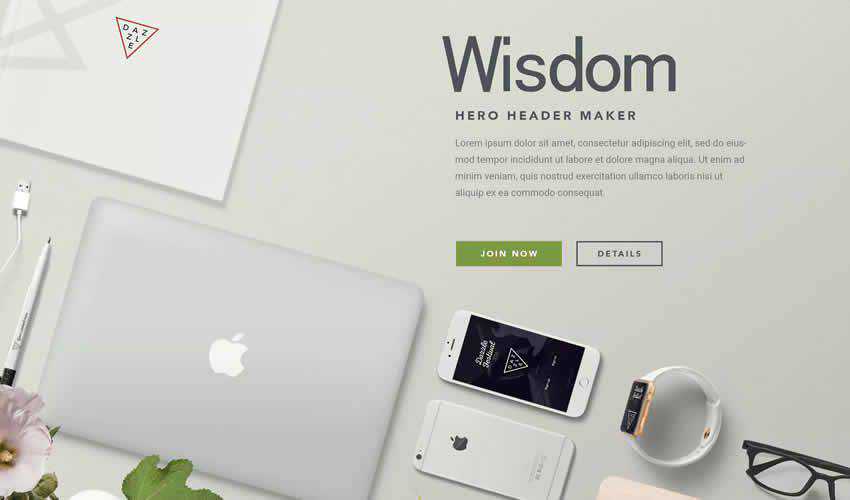 Hero Header Apple Devices sitio web plantilla de maqueta responsiva diseño web editar ps photoshop