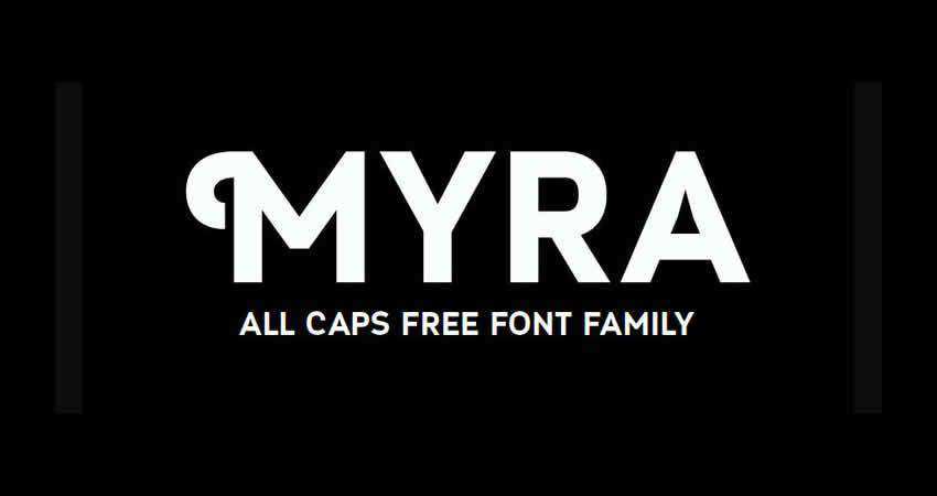 Sans Serif 무료 글꼴 디자이너 크리에이티브 Myra Sans Serif