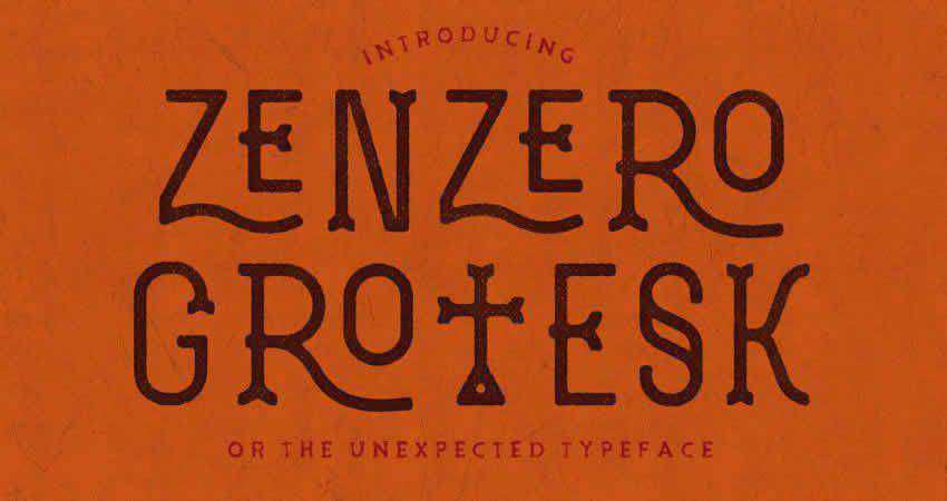 Slab Serif นักออกแบบแบบอักษรฟรี Creatives Zenzero Grotesk Typeface