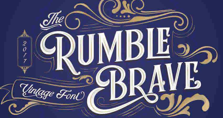 Serif Free Font Designers Creatives Rumble Brave แบบอักษรวินเทจ