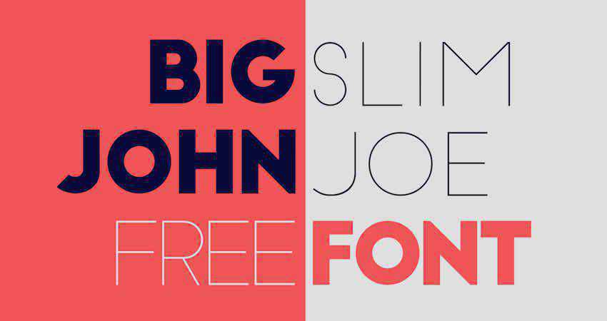 Sans Serif นักออกแบบฟอนต์ฟรี Creatives Big John & Slim Joe Sans Serif