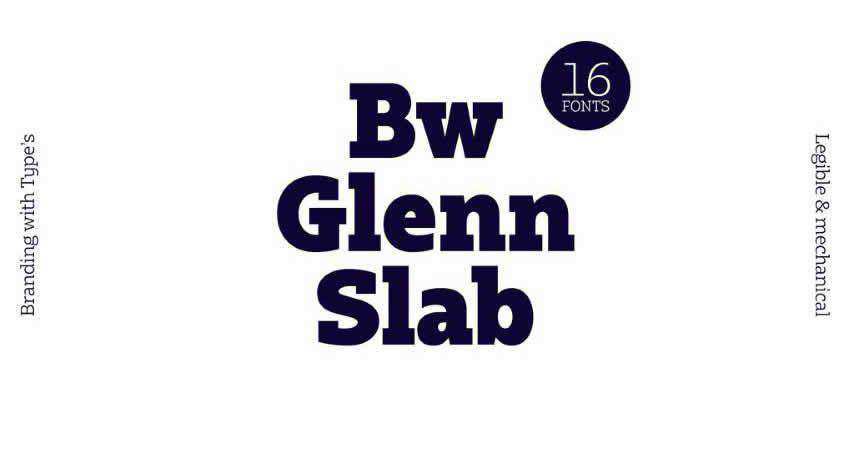 Slab Serif 무료 글꼴 디자이너 Creatives Bw Glenn Slab 글꼴 모음