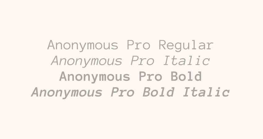 Monospaced Mono Free Font Designers ครีเอทีฟโฆษณา Anonymous Pro