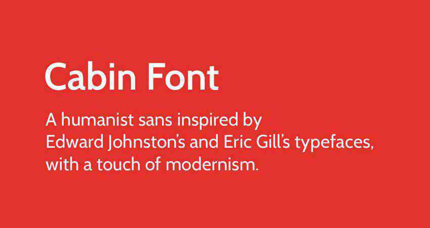 Sans Serif นักออกแบบฟอนต์ฟรี Creatives Cabin Sans Serif