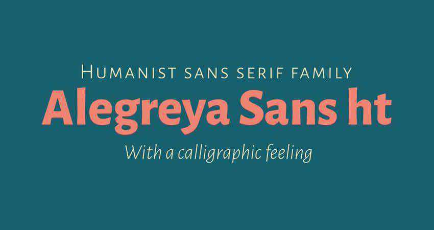 Sans Serif นักออกแบบฟอนต์ฟรี ครีเอทีฟโฆษณา Alegreya Sans HT