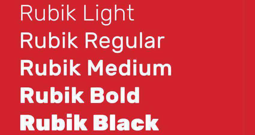 Sans Serif นักออกแบบฟอนต์ฟรี ครีเอทีฟโฆษณา Rubik Sans Serif