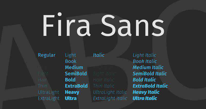 Sans Serif นักออกแบบฟอนต์ฟรี ครีเอทีฟโฆษณา Fira Sans Serif