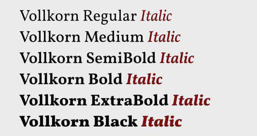 Serif Free Font Diseñadores Creativos Vollkorn Serif