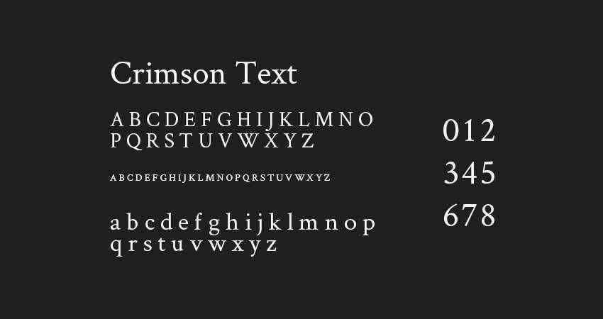 Serif Free Font Designers Creatives The Crimson Text 서체