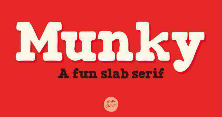 Slab Serif นักออกแบบฟอนต์ฟรี Creatives Munky Font