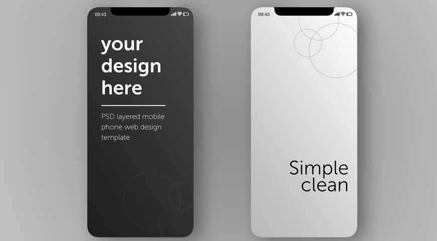 Smartphone-Bildschirme Photoshop PSD Mockup-Vorlage