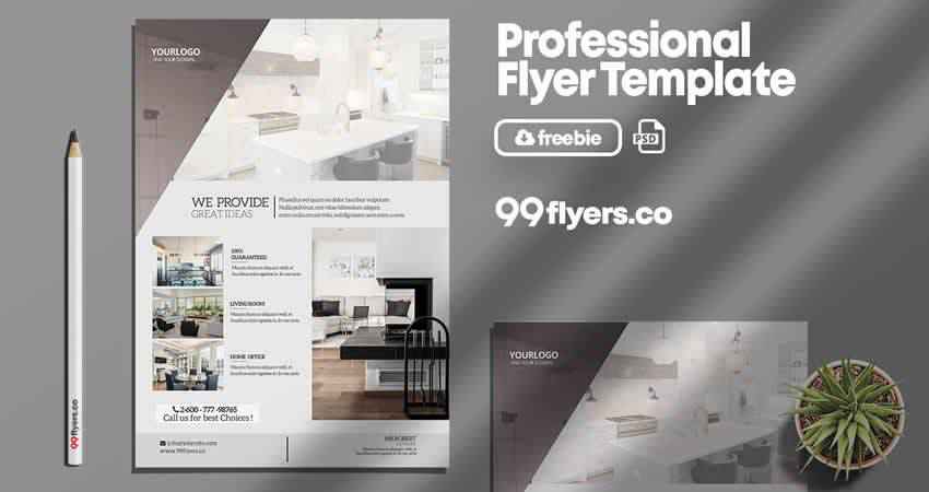 Professionelle Immobilien-Flyer-Vorlage Photoshop PSD