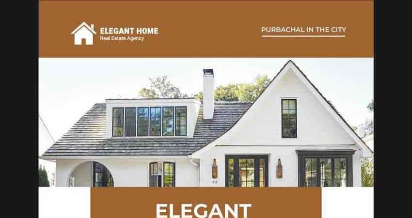 Elegante Immobilien-Flyer-Design-Vorlage Illustrator EPS