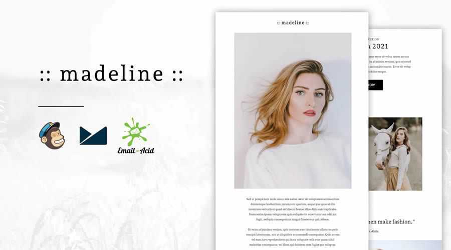 E-mail de modèle de newsletter responsive Madeline eCommerce